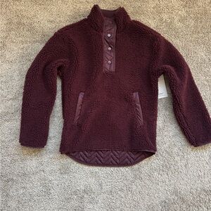 NWT Athleta Maroon Fleece Pullover